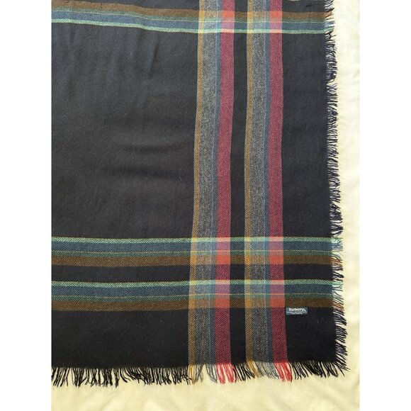 Vintage Burberry Extra Large Wool Scarf Shawl Made In Ireland 53 In - Picture 5 of 12